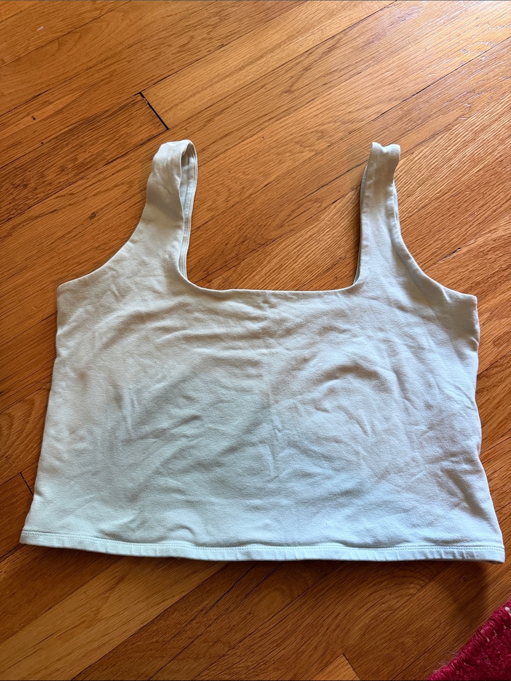 Abercrombie & Fitch Cropped Square Neck Tank - Cream